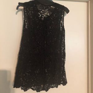 Cabi Black lace tank sz L.